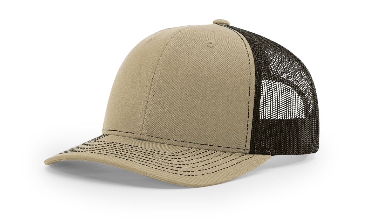Black Cow Tag with Antiqued Silver Rivet Richardson 112 Trucker