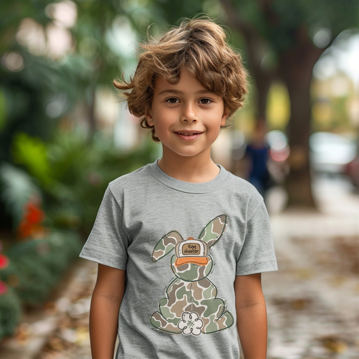 Camo Bunny "Egg Hunter" Easter T-Shirt