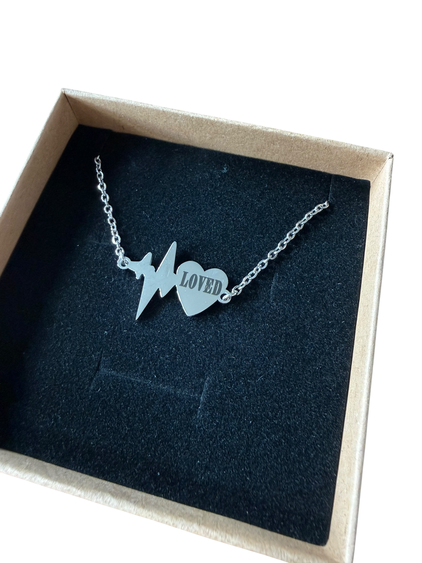 Engraved Heartbeat Necklace