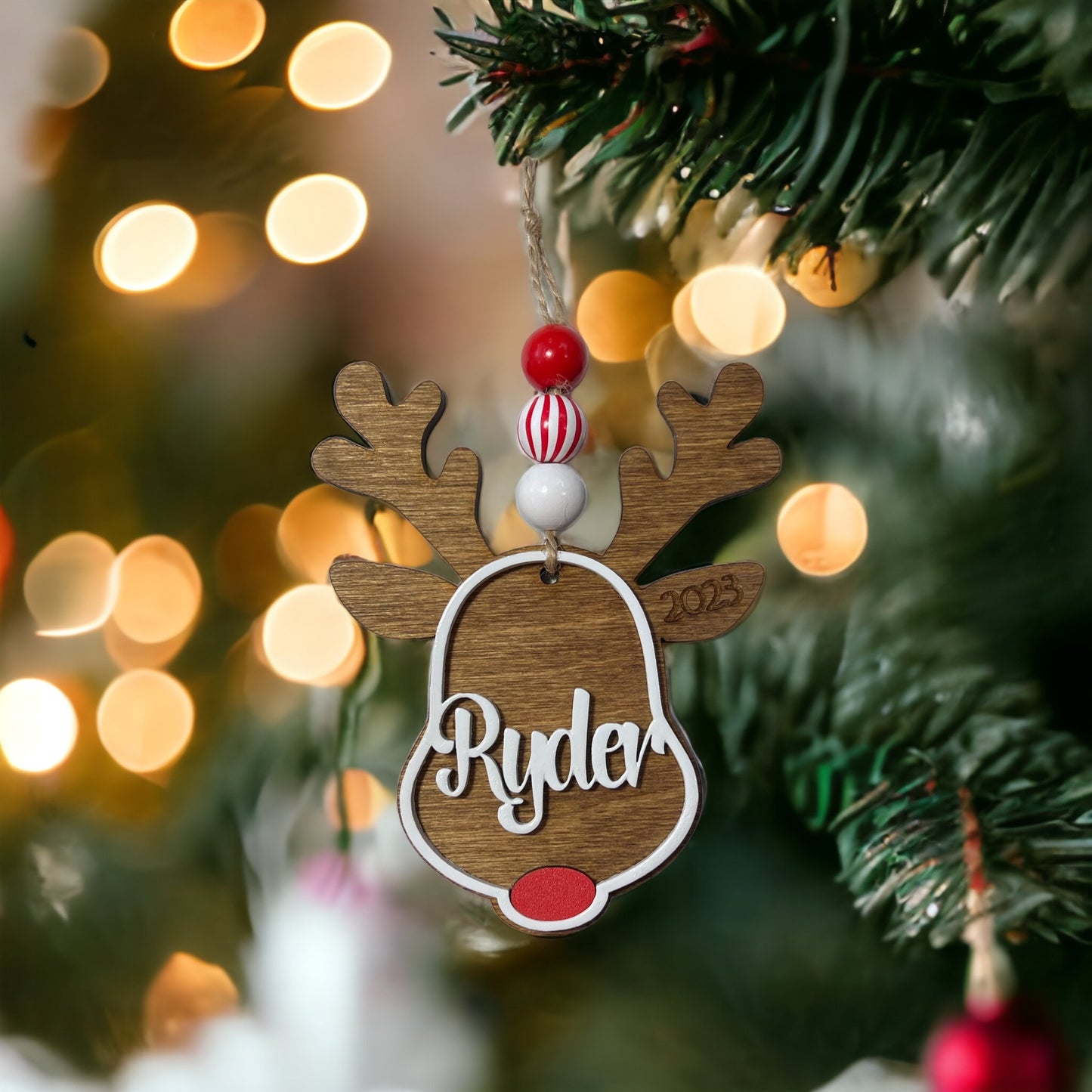 Reindeer Personalized Christmas Ornament