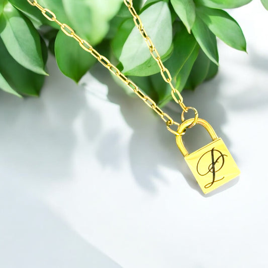 Stainless Steel Lock w/mini paper clip necklace