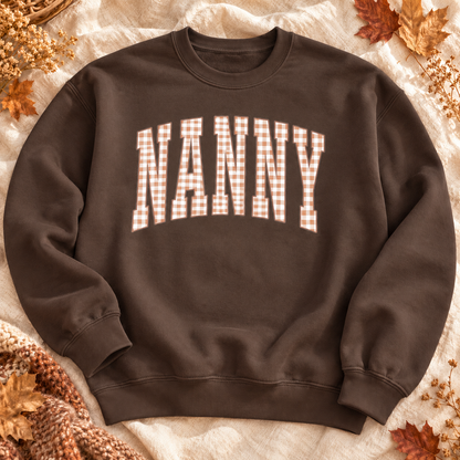 Gingham MAMA or NANNY Crewneck Sweatshirt