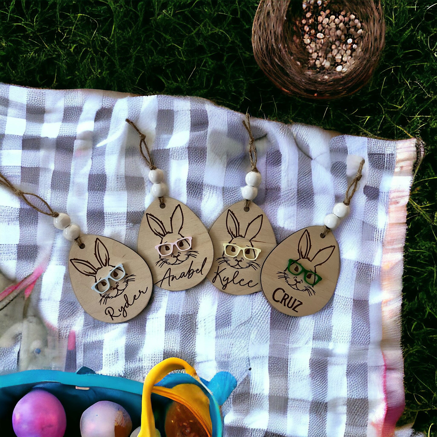 Easter Egg Bunnies with Glasses