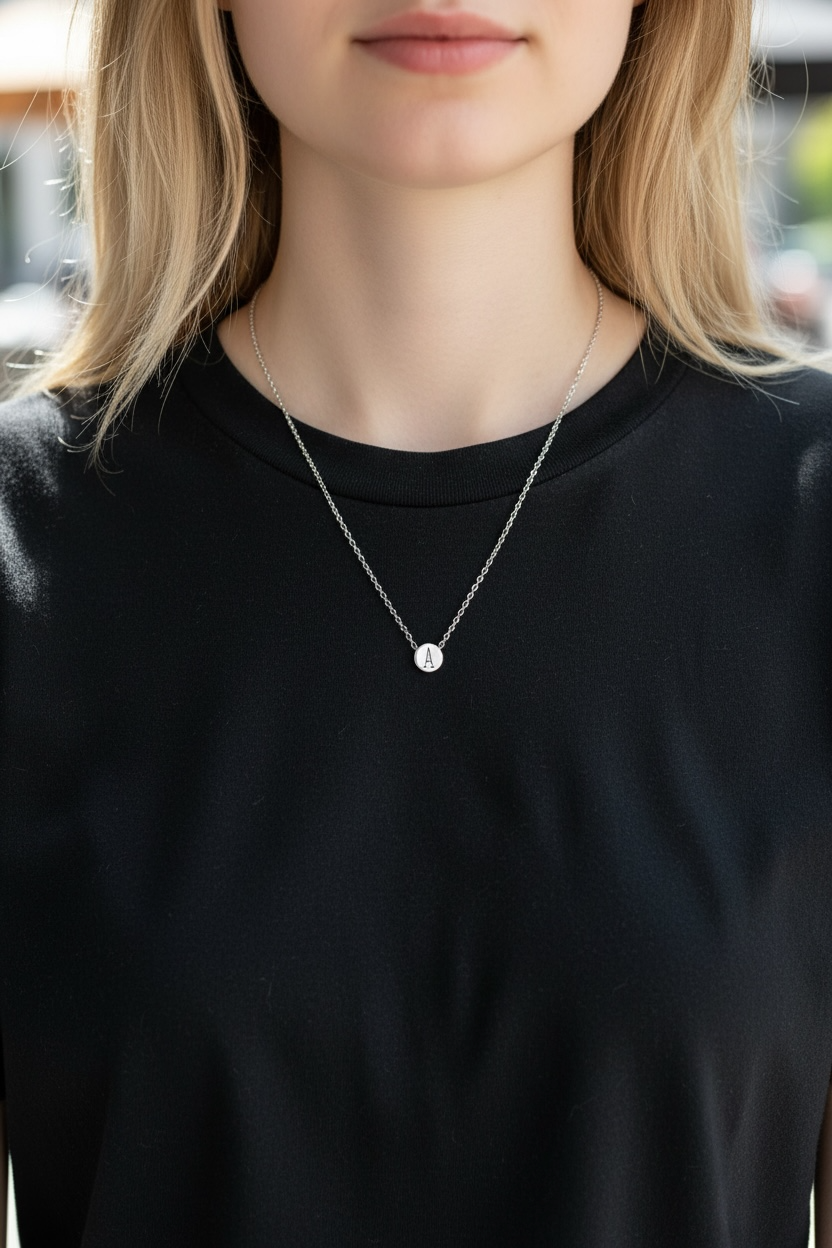 Engraved Circle Necklace
